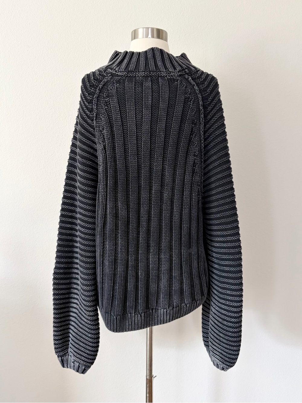 Free People Sweetheart Mock Neck Sweater Black Medium M - Picture 4 of 6